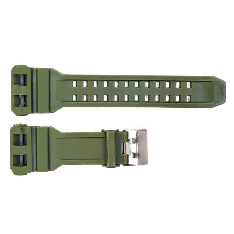 Ремешок для часов Skmei 1520AG Army Green, каучуковый браслет 26.5 см для Skmei 1520