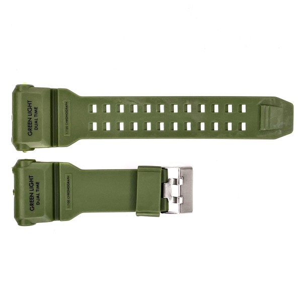 Ремешок для часов Skmei 1520AG Army Green, каучуковый браслет 26.5 см для Skmei 1520