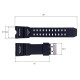 Ремешок для часов Skmei 1155/1155B Black (1051-0526) черный каучуковый, длина 26 см