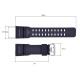 Ремешок для часов Skmei 1283/1277/1384BK Black, черный каучуковый браслет 25.5 см