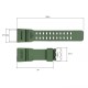 Ремешок для часов Skmei 1283/1277/1384AG Army Green каучуковый зеленый (1051-0528)