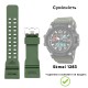 Ремешок для часов Skmei 1283/1277/1384AG Army Green каучуковый зеленый (1051-0528)