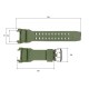 Ремешок для часов Skmei 1343AG Army Green зеленый каучуковый 26 см