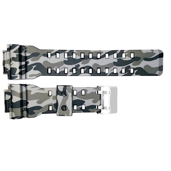 Ремешок для часов Skmei 1688CMGY Camo Gray каучуковый серый камуфляж 27.5 см