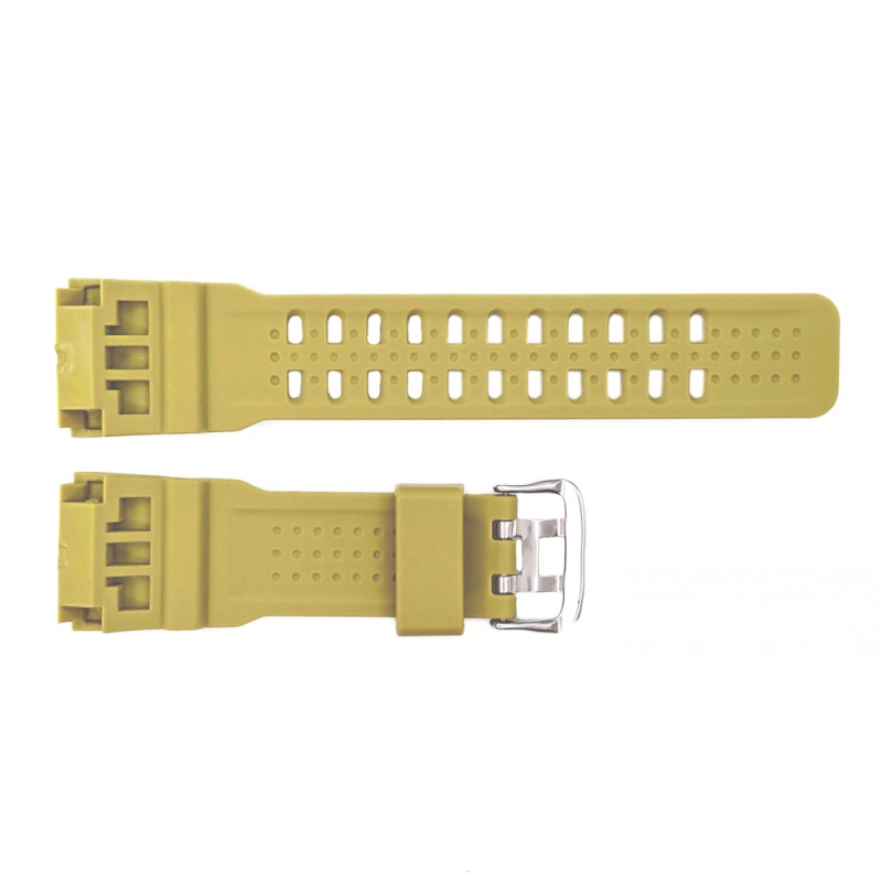 Ремешок для часов Skmei 1155/1155BKH Khaki каучуковый, цвет хаки, длина 26 см