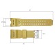 Ремешок для часов Skmei 1155/1155BKH Khaki каучуковый, цвет хаки, длина 26 см