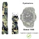 Ремешок для часов Skmei 1155/1155BCMGR Camo Green каучуковый камуфляжный