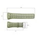 Ремешок для часов Skmei 1251/1250/1360/1167 Army Green зеленый каучуковый 25 см
