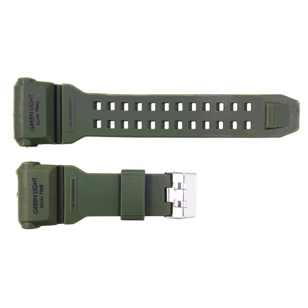 Ремешок для часов Skmei 1637AG Army Green зеленый каучуковый 26.5 см