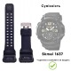 Ремешок для часов Skmei 1637BK Black каучуковый черный 26.5 см (1051-0562)