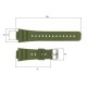 Ремешок для часов Skmei 1628AGWT Army Green-White, полимерный, 16 мм, зеленый