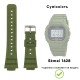 Ремешок для часов Skmei 1628AGWT Army Green-White, полимерный, 16 мм, зеленый