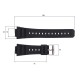 Ремешок для часов Skmei 1628BKBK Black-Black каучуковый черный (1051-0588)