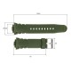 Ремінець для годинника Skmei 1068/1301/1231/1560/1820AG Army Green, каучуковий браслет зелений