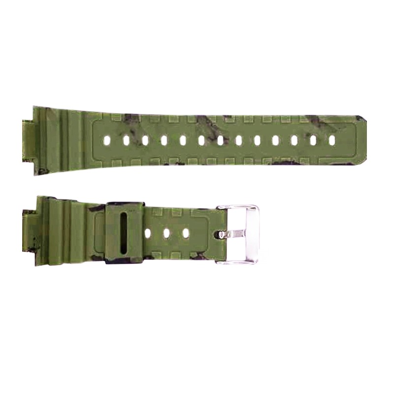 Ремешок для часов Skmei 1628CMGN Camo Green камуфляжный каучуковый 24.5 см (1051-0659)