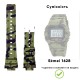 Ремешок для часов Skmei 1628CMGN Camo Green камуфляжный каучуковый 24.5 см (1051-0659)