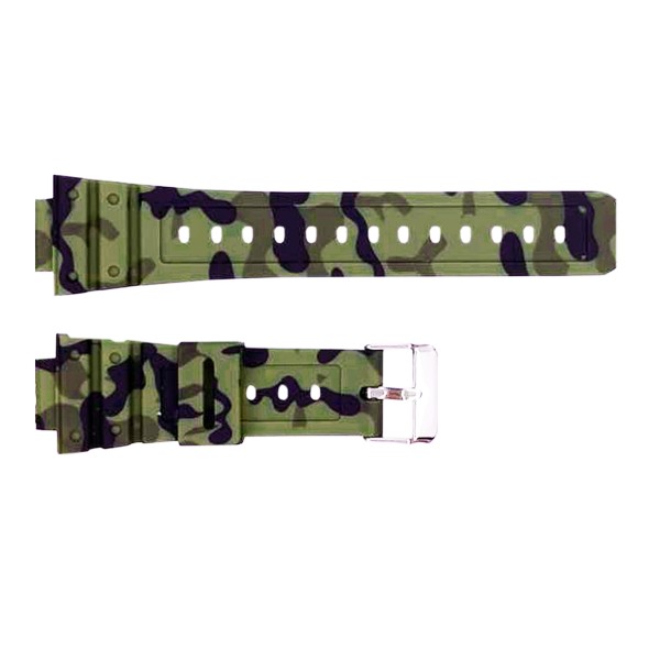 Ремешок для часов Skmei 1628CMGN Camo Green камуфляжный каучуковый 24.5 см (1051-0659)