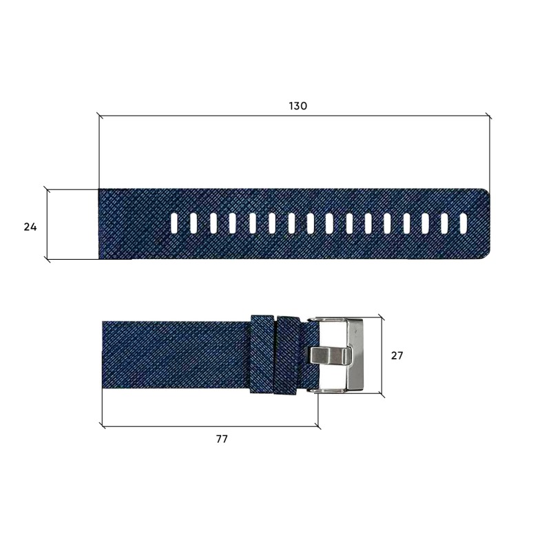 Ремінець для годинника Skmei 1213 Jeans 24 мм темно-синій каучуковий