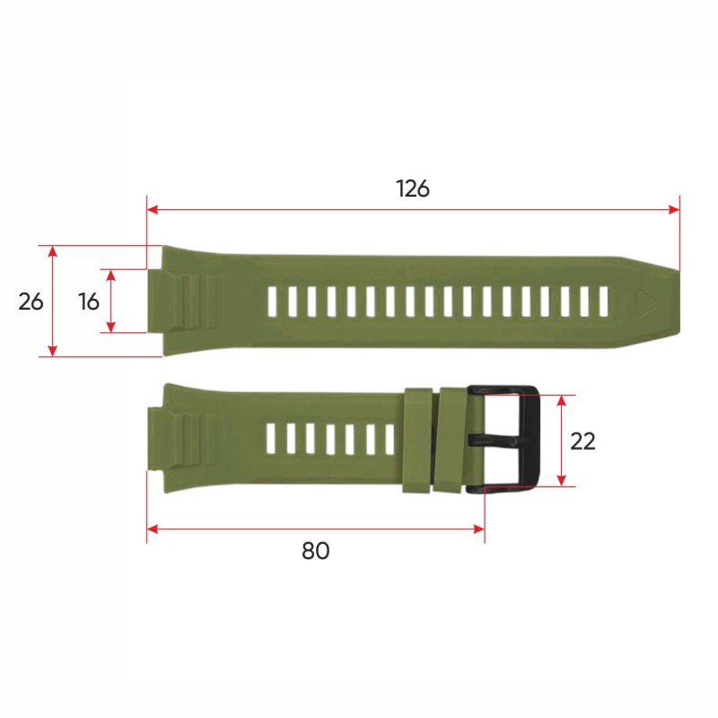 Ремешок для смарт часов Modfit Armor Army Green (1051-0706) силиконовый зеленый
