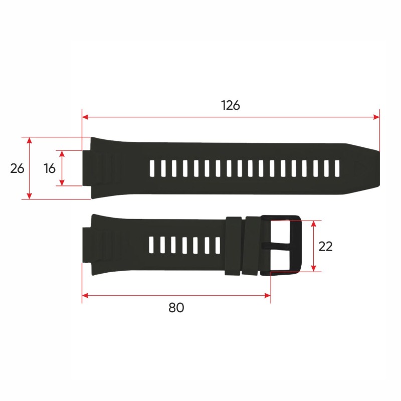 Ремешок для смарт часов Modfit Armor Black силиконовый черный (SKU: 1051-0709)