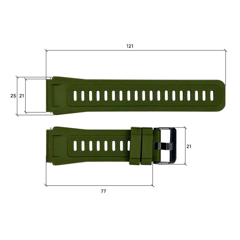 Ремешок Lemfo для смарт часов K22 Army Green (1051-0726) силиконовый зеленый