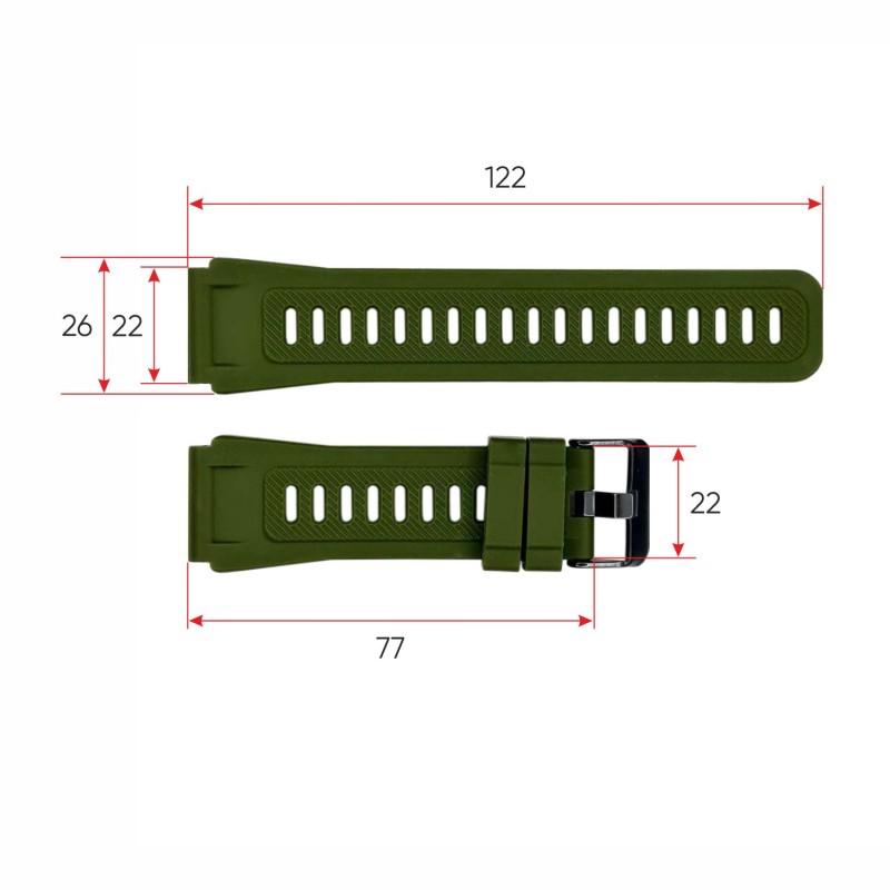 Ремешок для смарт часов Modfit Ranger Army Green, силиконовый, зеленый (1051-0727)