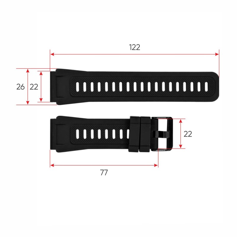 Ремешок для смарт часов Modfit Ranger Black (1051-0730) силиконовый черный