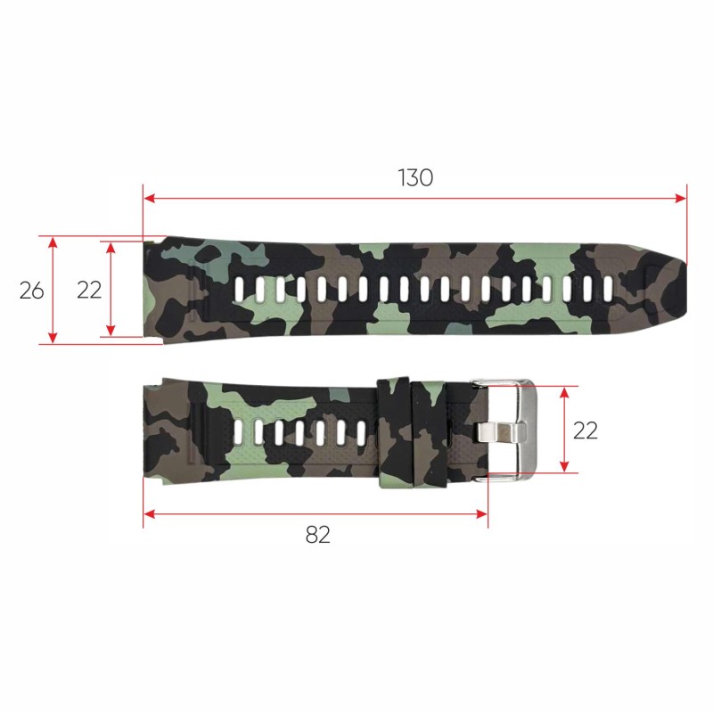 Силиконовый ремешок Lemfo для смарт часов K59 Camo Green (1051-0737) Камуфляж