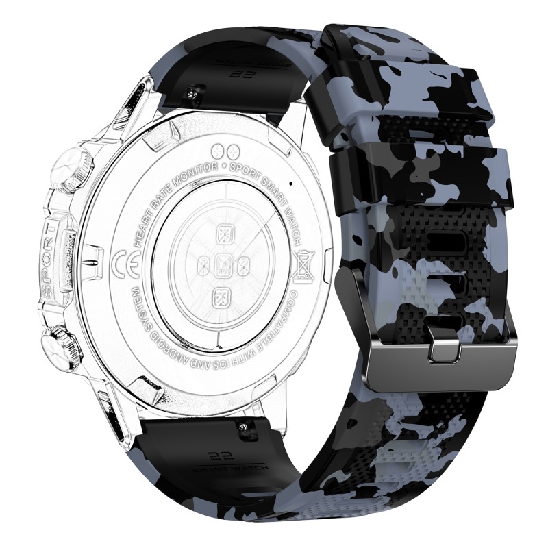 Силиконовый ремешок Lemfo для смарт часов K59 Camo Grey (1051-0739) Камуфляж