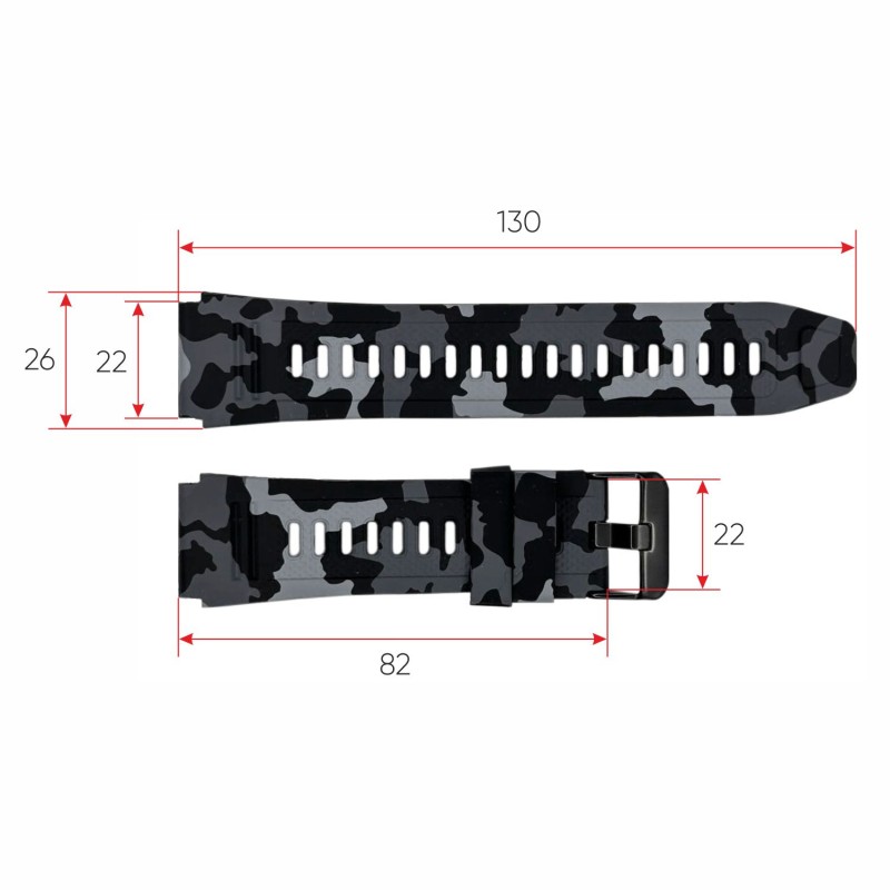 Ремешок для смарт-часов Modfit Combat Camo Grey силиконовый (1051-0740)