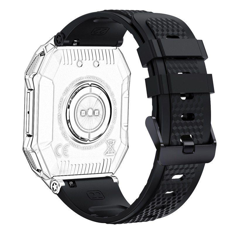 Ремешок Lemfo для смарт часов K55 Black силиконовый черный (1051-0749)