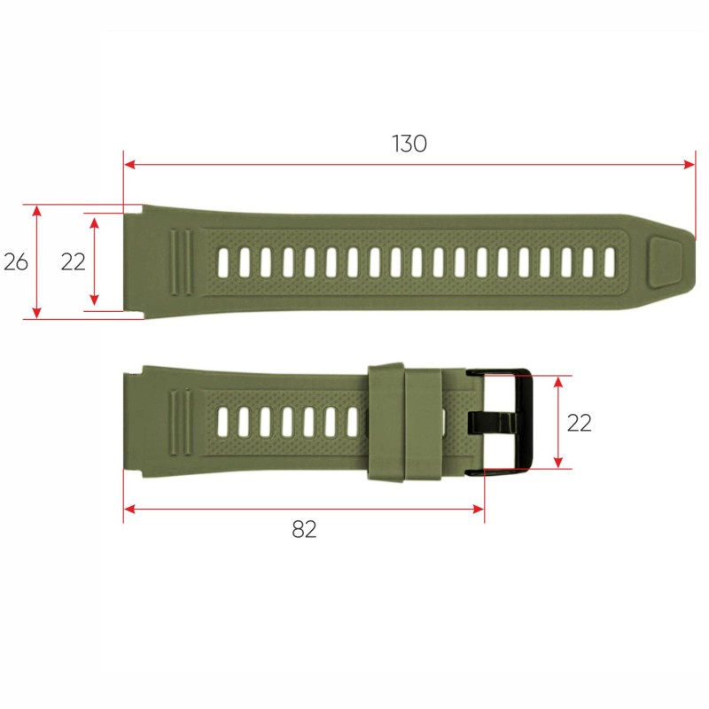 Силиконовый ремешок Lemfo для смарт часов K56PRO Army Green (Зеленый), 21 см