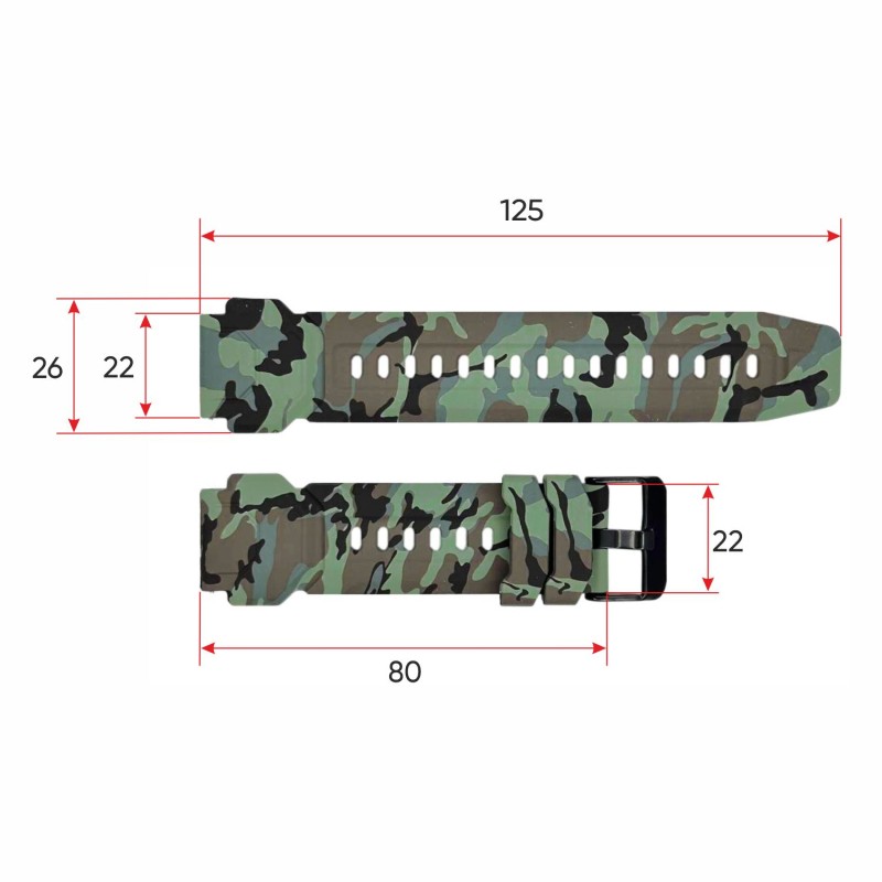 Ремешок для смарт часов Modfit Warrior Camo Green (1051-0768) силиконовый камуфляж