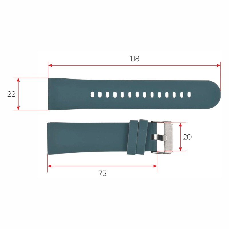 Ремешок для смарт часов Modfit Business Blue синий силиконовый, длина 19.5 см (1051-0782)