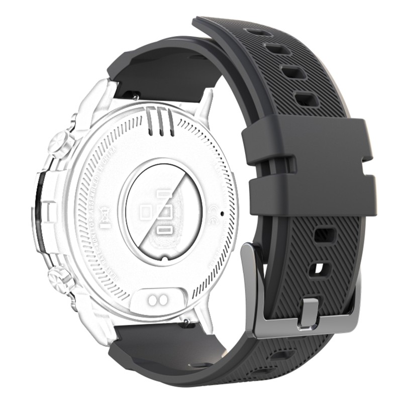 Силиконовый ремешок Lemfo для смарт часов C21 Black (черный), длина 20.1 см