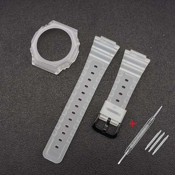Ремешок и безель Casio accessories для G-Shock GA-2100/GA-2110 полупрозрачный каучуковый (1051-0809)