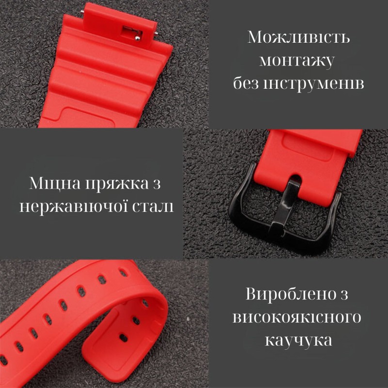 Комплект Casio accessories ремешок и безель для G-Shock GA-2100 Black черный каучуковый