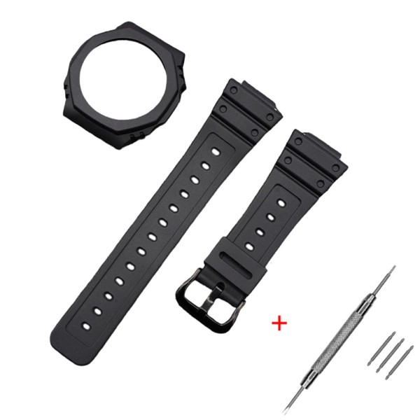 Комплект Casio accessories ремешок и безель для G-Shock GA-2100 Black черный каучуковый