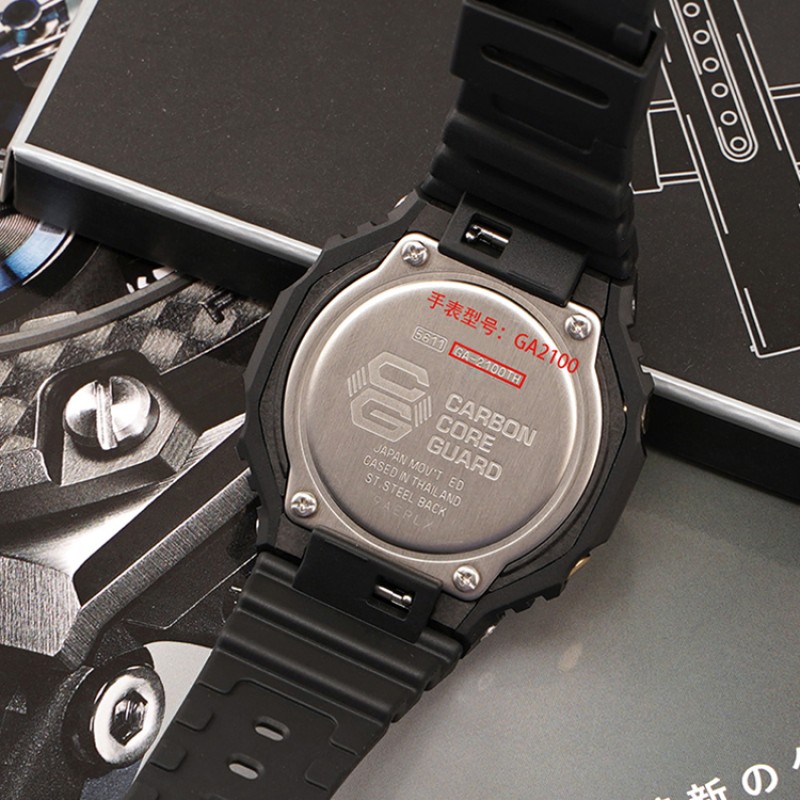 Ремешок и безель Casio G-Shock GA-2100 Red SI красный каучуковый для часов