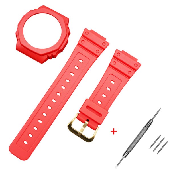 Комплект Casio accessories ремешок и безель для Casio G-Shock GA-2100 красный каучук (1051-0816)