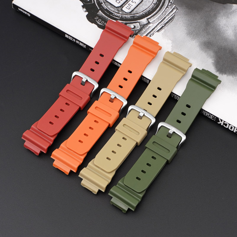 Ремінець для Casio G-Shock DW-6900 Orange SI помаранчевий поліуретановий (SKU 1051-0824)