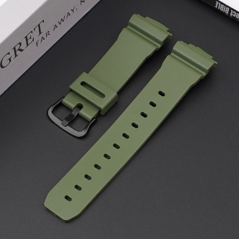 Ремінець Casio accessories для G-Shock DW-6900 Army Green BK поліуретановий зелений 20.4 см