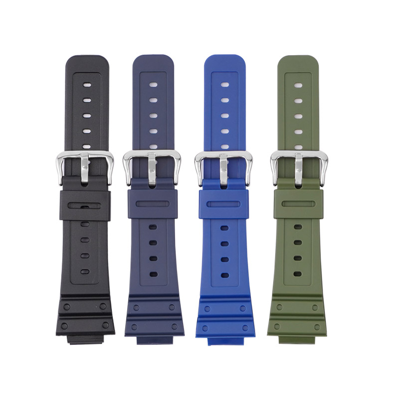 Ремешок для часов Casio G-Shock GA-2100 Army Green SI, полиуретановый зеленый браслет