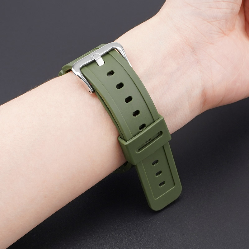 Ремешок для часов Casio G-Shock GA-2100 Army Green SI, полиуретановый зеленый браслет