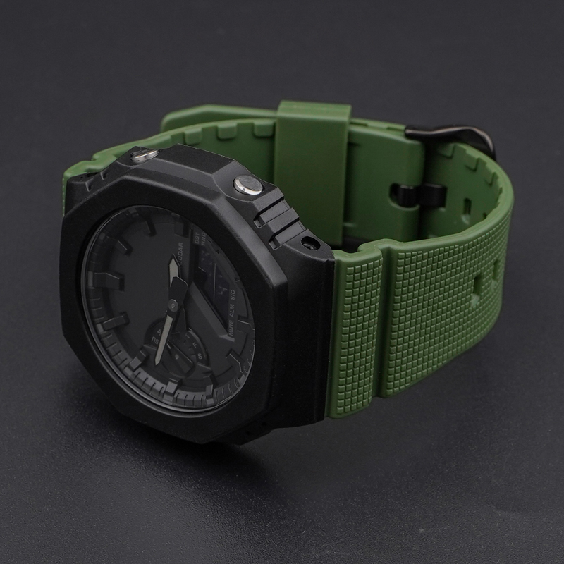 Ремешок Casio G-Shock GM-2100 Army Green SI полиуретановый для GA-2100/2110 зеленый