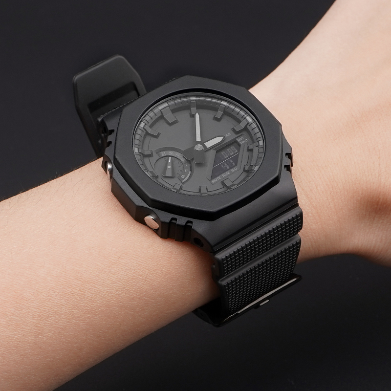 Ремешок для часов Casio G-Shock GM-2100 B Black BK черный полиуретановый 20,9 см