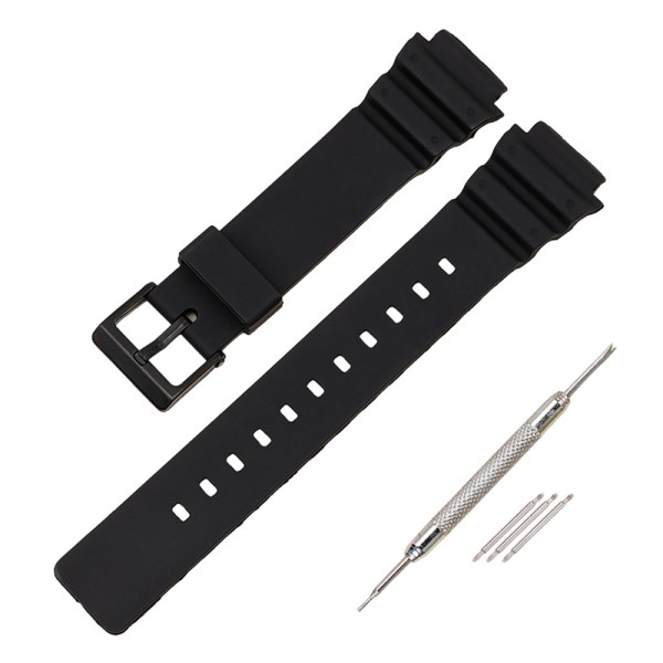 Ремешок для часов Casio MRW-200H All Black, полиуретановый черный аксессуар
