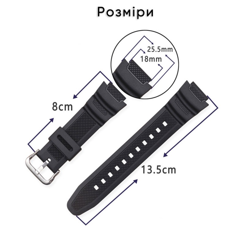 Ремешок для часов Casio G-Shock AE-1000/1200 Black SI черный полиуретановый