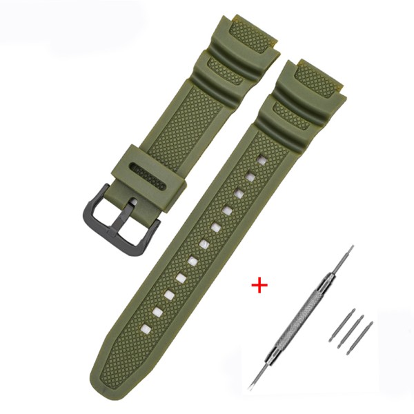 Ремінець для годинника Casio G-Shock AE-1000/1200 Army Green BK полімерний зелений