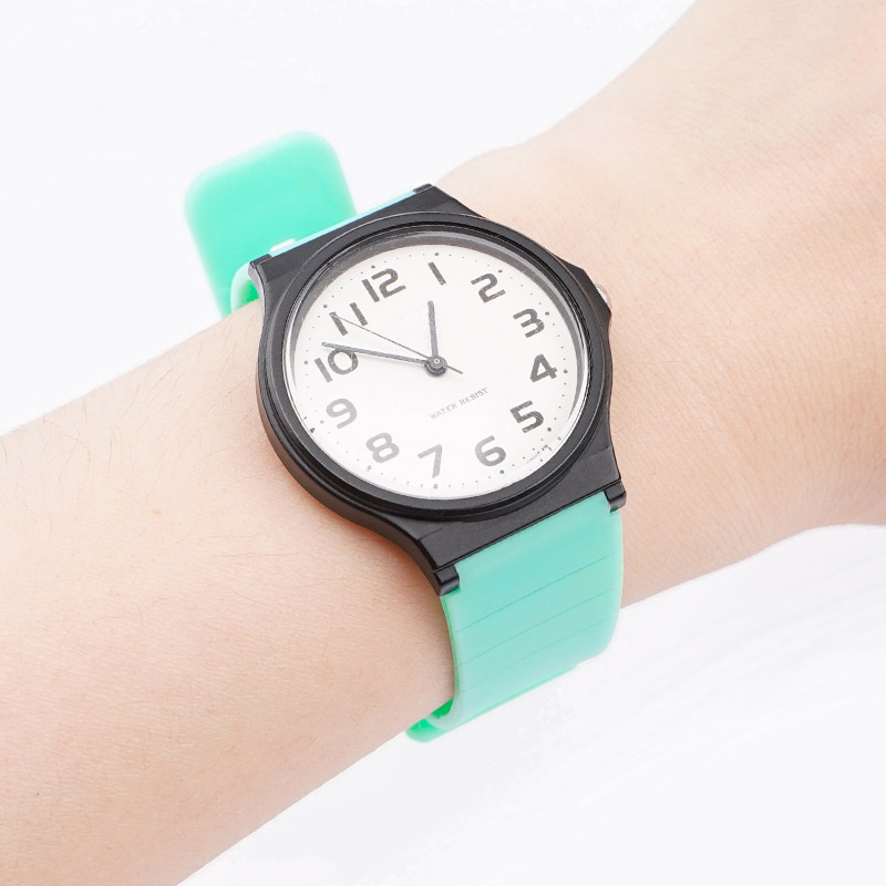 Ремешок для Casio MQ-24 All Light Green полиуретановый светло-зеленый (1051-0889)